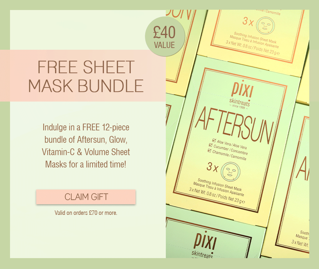 Gift With Purchase: Receive FREE 12-piece sheet mask set with orders £70+ mobile image