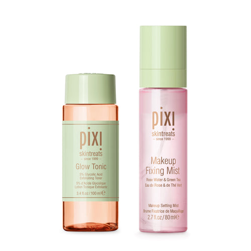 Glow Edit bundle on a white background featuring Glow Tonic Travel Size and Makeup Fixing Mist view 2