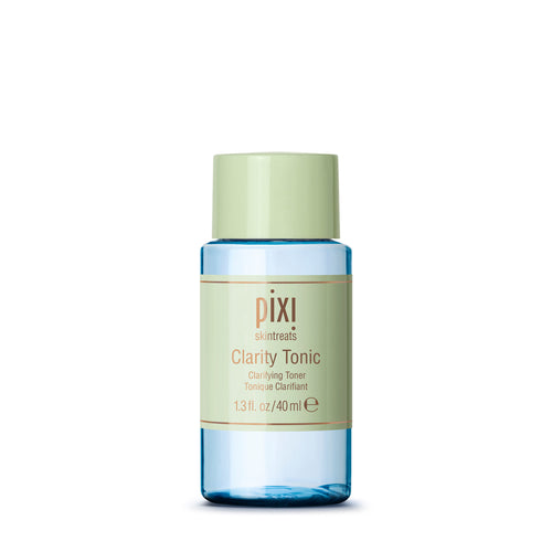 Pixi Skintreats Clarity Tonic in a 40 ml clear bottle with a light green cap and a light green label, shown on a white background. view 1