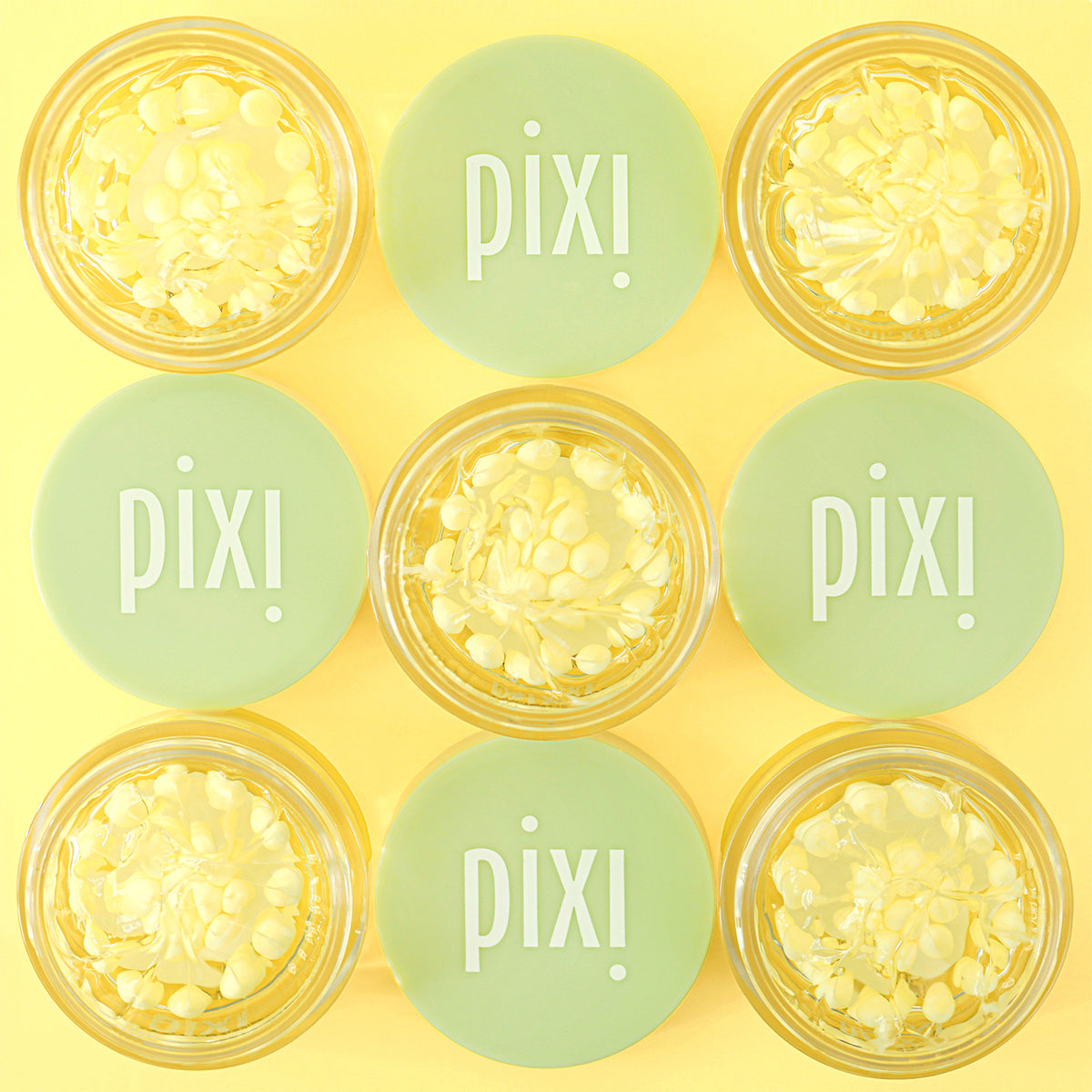 Pixi VitamIn-C CreamSerum on yellow background.